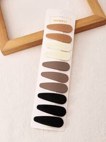 10 Stück minimalistische matte rechteckige Wassertropfen-förmige Clips, vielseitige Accessoires für den täglichen Gebrauch, Haarclips, flache Klemmclips, Clips für Haare, Haarspangen, Haarklammern