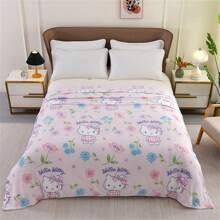 Sanrio 1pc / Sanrio Sleep Comfortably On A Warm And Cozy Cartoon Blanket With Cute Hello Kitty Designs On It. This Soft And Supple Flannel Top Will Keep You Comfortable And Cozy. Suitable For Sofas, Beds, And Office Napping - Modern Knitted Design, Ultra Soft Home, Picnic, And Travel Blankets - All Season Comfortable Personalized Blankets,Room Decor