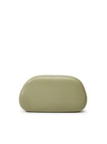 Mini bolsa clutch redonda clássica com alça e alça de metal vintage