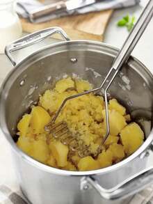 2pcs Stainless Steel Potato Masher, Stainless Steel Potato Ricer, Wavy Potato Masher, Wavy Potato Ricer, Vegetable & Fruit Tool, Kitchen Gadget, Other Fruit & Vegetable Tools, Ideal For Mashing Vegetables & Fruits, Kitchen Essentials/Modern Kitchen Tools/Durable Kitchen Utensils - Multicolor - View 4