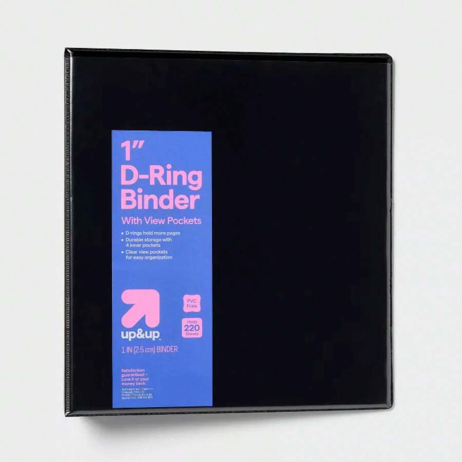 1" 3 Ring Binder Clear View - Up&Up - 黑色 - 查看 1