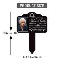 1pc Personalized Photo Memorial Plaque Acrylic Commemorative Plaque Customizable Text And Date Outdoor Lawn Weather-Resistant Cemetery Decor - Multicolor - View 8