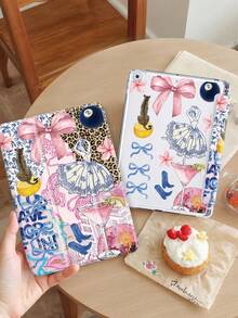 Stitching Pattern Double-Sided Printing IPad Case Compatible With IPad Air 11-In.(M2)-2024/2025, Supports Horizontal And Vertical Orientation. Suitable For IPad 10th Generation, IPad 10.2-Inch, Galaxy Tab A8 10.5 Inch 2022, The Case Supports Multiple Angles - Multicolor - View 6