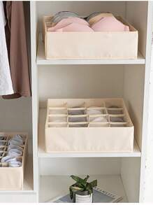 1 pieza Caja de almacenamiento para el hogar con tres piezas plegables organizadora, caja de almacenamiento para ropa interior, calcetines, ropa, caja de malla para almacenar calcetines y ropa interior, caja de almacenamiento con cajones plegables, organizador con formato para el hogar, caja de almacenamiento lavable
