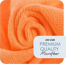 Microfiber Cleaning Cloth, Microfiber Towels For Car 24 Pack Washcloths, Orange Cleaning Rag, Reusable Microfiber Towel, Microfiber Cloth Rag Cleaning, Lint Free Cloth 12/Inchx12/Inch - 橘色 - 查看 10