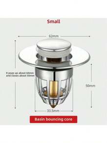 Explosive Pressure Type Basin Drain, Fast Drainage, Anti Clogging, Essential For Lazy People, Kitchen And Bathroom Universal Washbasin, Pressure Drainage Plug, Anti Odor And Insect Proof, No Installation Required, Replace Old Style Jumping Drain Back To School