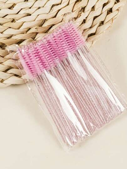 100/70/50/25pcs Disposable Eyelash Extension Brush Makeup Brush Mascara Wands Applicator Spoolers Eyelashes,Spoolies For Lash Extensions, Makeup Eyebrow Tool,Eyebrow Brush,Eyeshadow Brush,Spoolie,Spoolie Brush