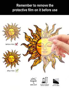1 Pieza Colgante de ventana de acrílico con diseño de sol - Decoración de pared estilo sol, arte bohemio y espiritual para primavera y verano, regalo perfecto para el Día de la Madre y bodas, ornamento con forma de sol para el hogar, jardín o patio (RETIRE LA PELÍCULA PROTECTORA ANTES DE USAR, HECHO DE ACRÍLICO, NO DE VIDRIO)