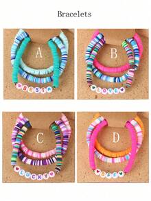 3pcs Đất sét Hạt Vòng tay , Vòng tay , Mùa hè Bãi biển Boho Đồ trang sức , Người lướt sóng Vòng tay , Kỳ nghỉ Vòng tay - Nhiều màu - Xem 13