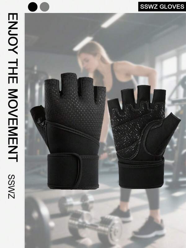 Un par de guantes de entrenamiento para mujeres y hombres, guantes de ejercicio para levantamiento de pesas, ciclismo, gimnasio, entrenamiento, transpirables y ajustados