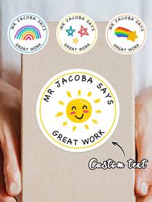 Gut gemacht Aufkleber, personalisierte Lehrer Aufkleber, Verdienst Aufkleber, Lehrername, personalisierte Aufkleber, Verdienst Aufkleber, Aufkleber Blatt. Schulanfang. Personalisierte Lehrer Belohnungsaufkleber - Stern Gut gemacht Verdienst - Klassenzimmer Schule Aufkleber - Benutzerdefinierter Name Herr Frau Schreibwaren Lehrer Geschenk