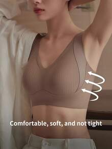4 PSC Of Beautiful Back Soft Support Lifting Seamless Underwear Gathered Breathable Side Breasts Without Steel Ring Bra