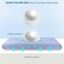 Cooling Memory Foam Pillows, Cervical Neck Pillow For Neck Pain Relief, Soft And Cooling For Back Side Sleeper Pillow With Two-Sided Reversible, Fits The Face Perfectly, Home Bed Pillows Cooling Gel Cervical Neck Pillow - Deep Sleep Ergonomic Cooling Pillow For Neck Pain Relief - 灰色 - 查看 7