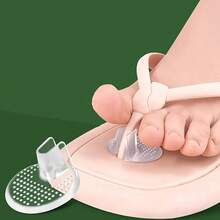 2pcs Soft Silicone Gel Pad, Self-Adhesive Waterproof Shock Absorption Plaid Insoles, Suitable For Flip Flops, Flops And Sandals - Transparent - View 8