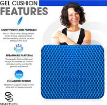 Cojín de gel para aliviar la presión para sentarse por períodos largos, alivio del dolor de espalda, ciática, cóccix y coxis - Cojín para silla de oficina, silla de ruedas, automóvil y camión, sillas de jardín - Cojín con diseño de huevo.
