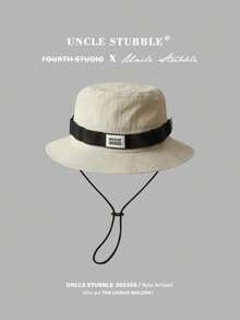 1 件新款时尚个性化撞色男士渔夫帽，时尚防晒休闲渔夫帽，适合春秋季外出旅行海滩派对