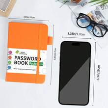 带 A–Z 标签的 PU 皮革密码簿 - 5.9 英寸 X 3.9 英寸紧凑型精装，用于网站登录名、密码和笔记的整理器 - 高级装订设计 - 均碼 - 查看 5