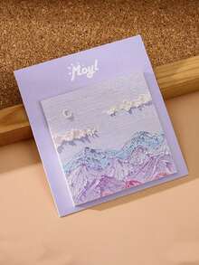 1 件简约风景画粘性可爱便签本，适用于学校用品，返校 - 彩色 - 查看 13