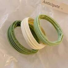 随机抽取10套抹茶绿发圈、可爱时尚发圈、校园风海盐蓝发饰、红豆沙粉色日常旅行装配饰、马尾辫夹、发圈、发绳 - 抹茶綠 - 查看 5