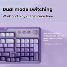 HP K360 Pro Mechanical Keyboard 98-Key Compact Layout RGB Colorful Backlight E-Sports Level Response Speed Multimedia Shortcut Keys Full Key Anti-Ghosting Game/Office Dual Mode - Gradient Purple [single Keyboard] Side Engraving - View 5