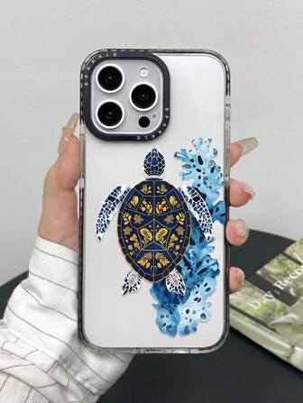 1 件时尚乌龟图案透明贴纸防震手机壳，兼容 iPhone11 12 13 14 11Promax 12Promax 13Promax 14Promax XR 15 15PRO 15PROMAX 16 16PRO 16PROMAX 防水防摔防刮