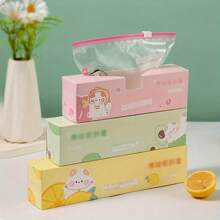 10/15/20-Pack Cute Cartoon Zipper Seal Bags | Reusable Self-Sealing Food Storage Bags | Thickened Airtight Freezer Bags For Fridge & Home Use | Freshness Preservation Pouches