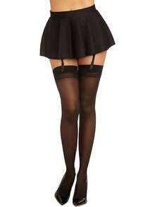 Dreamgirl Medias Altas Nude con Costura Trasera - Blanco - Ver 3