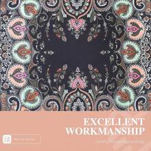 35 Inches Silk Head Scarf-Satin Hair Scarves Silk Bandana Scarf Headscarf For Women's Fashion Scarveshalloween - 佛陀黑腰果 - 查看 10