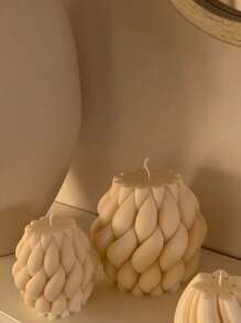 1pc Handmade Aromatherapy Geometric Decorative Candle, Can Be Lit And Used As Home Decor Accessory