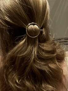 1个优雅圆形锌合金发夹，发饰 - 彩色 - 查看 3