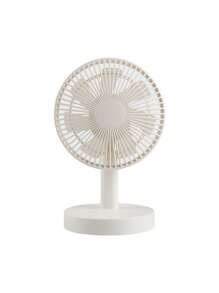 AOYI 1pc Rechargeable Desktop Smart Oscillating Fan With Auto Swing, Height Adjustable, 3-Speed, Brushless Motor, Comes With USB Charging Cable, Simple Desk Fan Design