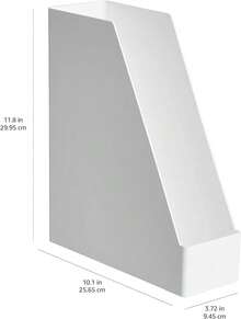Rectangular Plastic Desk Organizer, Magazine Rack, White, 2-Pack - Brown - View 2