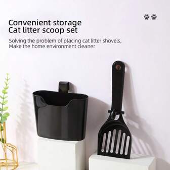 Kattenbakschepset, minimalistische effen kleur, groot formaat, handige opberger voor kattenpoep