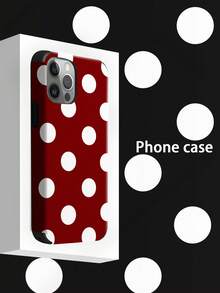 1 Ốp lưng điện thoại in họa tiết chấm bi đen trắng, phong cách tối giản dễ thương theo phong cách Boho của Pháp, in UV, ốp lưng da mềm tương thích với Apple/ Galaxy S24 Ultra, 17 Pro Max/16 Pro Max/12 Pro/13/14 Plus/15 Pro Max/16 Pro Max, 11/13 Pro - Đỏ và trắng - Xem 2