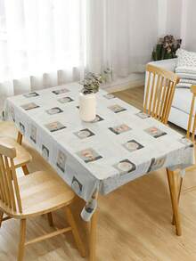 1 块桌布，PVC 印花防水、防油、耐热桌布，可水洗桌布，咖啡桌桌布，可重复使用桌垫，适用于厨房、餐厅、婚礼、派对餐桌装饰 - 彩色 - 查看 1