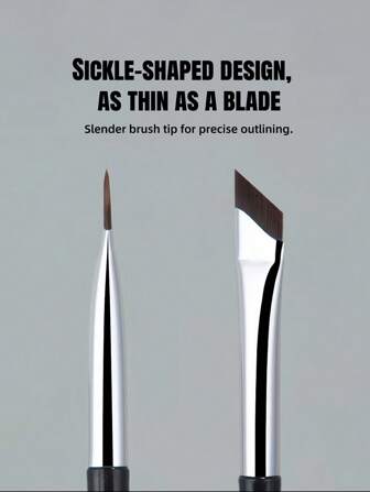 2 piezas Juego de brochas para cejas y delineador de ojos con hoja angulada - Precisión para cejas, delineador y resaltado bajo los ojos, cerdas suaves, portátil para looks diarios y de fiesta (Esencial de belleza 2025), Brocha para base, Brocha para corrector, Brocha para rubor, Brocha para contorno, Brocha para rubor, Brocha para bronceador, Brocha para polvos, Brocha para base, Brocha para rubor