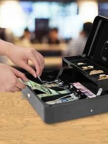 Caja Fuerte De Seguridad Para Dinero Efectivo Cerradura caja fuerte para empotrar de llaves 30X24X9CM - Negro - Ver 7