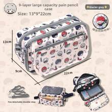 1pc Large Capacity Pencil Case Multi-Slot Pencil Pouch Durable Pencil Box Portable Office Pen Bag With Zipper,School Supplies,Back To School