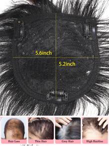 Men Short Toppers Hairpiece Hair Extensions (Natural Black) For Covering White Loss Hair Thinning Hair (Natural Hair)