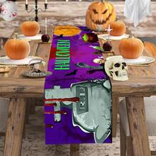 1 件万圣节桌旗南瓜蝙蝠恐怖墓碑厨房餐桌装饰趣味万圣节快乐假日桌旗适用于室内外家居装饰派对万圣节家居餐厅装饰 13.8 英寸 * 70.9 英寸 - 彩色 - 查看 8