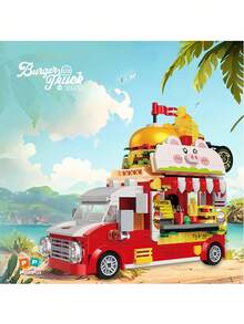600 + PCS Mini Food Truck Building Set, Made Of ABS Material, Is A DIY Toy Model Kit Suitable For Adults. Collectible Decorative Toy Model Vehicle. As A Halloween Gift, This Is An Excellent Choice. Ice Cream Truck, Cake Truck, Hamburger Truck, Food Truck, Pig Truck, Cat Truck And Dessert Truck, Etc., Are All Small Creative Model Vehicles. In The Wonderful Toy World, The Building Toy Car Models We Collected Stand Out. These Are Not Ordinary Toys, But A Perfect Combination Of Creativity, Fun And Practicality. These Mobile Building Toy Trucks Are Excellent Christmas Gifts. - Multicolor - View 9