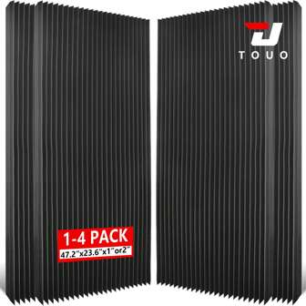 TOUO Large Acoustic Foam Panels For Wall 47.2"X23.6"X2"/1" Echo And Noise Control Soundproof Pads Ideal For Studios Podcast Rooms Offices Decorative Acoustic Wall Panels Multi