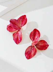 1 Pair Handpainted Enamel Tulip Earrings, Elegant Gift For Daily Wear, Holidays, Birthdays, Mother's Day, For Girlfriend Or Daughter