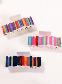 1Pc New Literary Style Book Clip With Colorful Hair Clip For Women, Hair Claw Hair Accessory At The Back Of The Head, Fashionable And Versatile Hair Clip, Suitable As A Gift For Friends