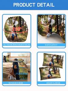 Lençol de poliéster com 3 peças para personalizar uma imagem, impressão digital para restaurar com precisão imagens fofas e interessantes, congelar personagens de desenhos animados favoritos das crianças e pinturas criativas, adequado para crianças que amam design criativo - Multicolorido - Ver 5