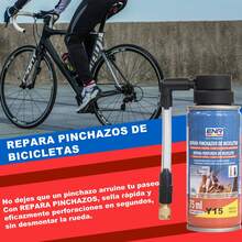 Repara pinchazos de bicicleta,Sellador de pinchazos para bicicleta,Líquido reparador de neumáticos,Producto antipinchazos bicicleta 75ml – Spray Sellador Rápido Sin Desmontar Rueda, Compatible con Válvulas Presta y Schrader – Reparación de Neumáticos en Segundos - 75 ml - Ver 2