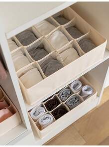 1 pieza Caja de almacenamiento para el hogar con tres piezas plegables organizadora, caja de almacenamiento para ropa interior, calcetines, ropa, caja de malla para almacenar calcetines y ropa interior, caja de almacenamiento con cajones plegables, organizador con formato para el hogar, caja de almacenamiento lavable