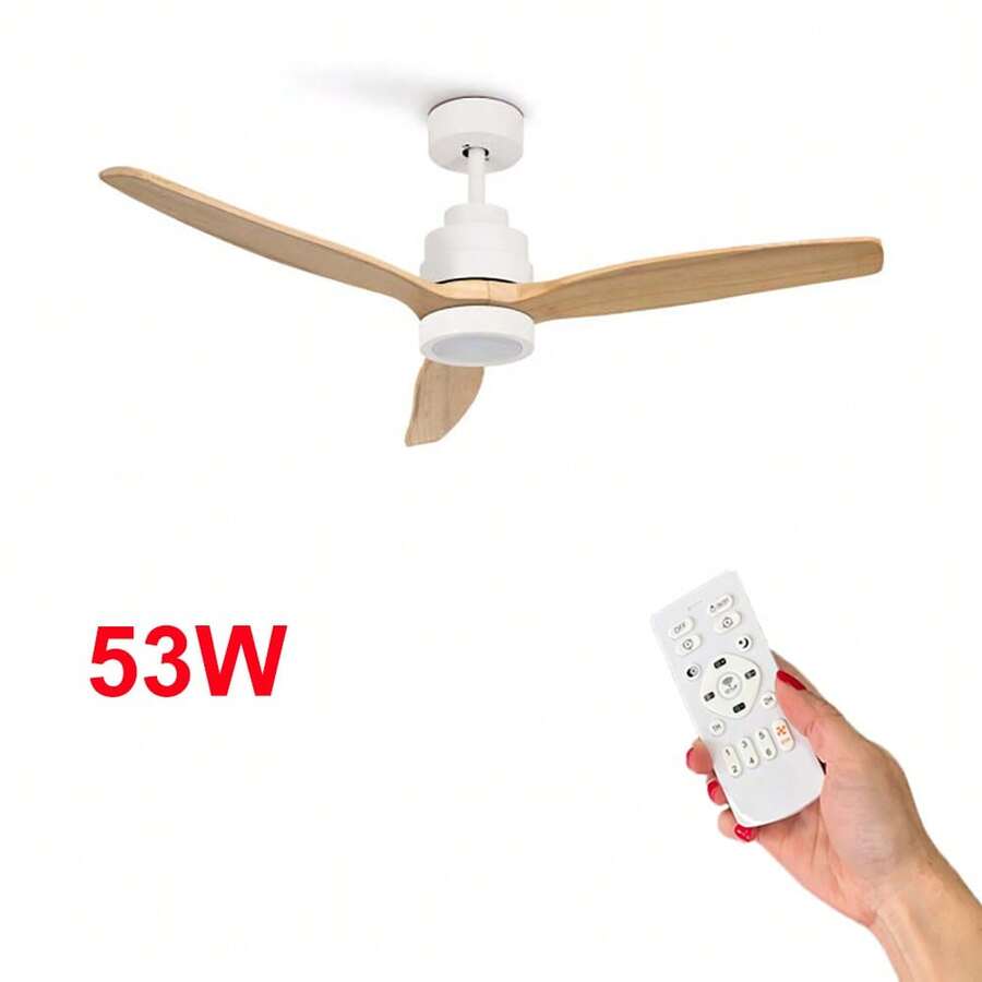 132cm Ceiling Fan With LED Light, 6 Speeds, Low Noise, Summer/Winter, With OstarkDom-LEDUNI Remote Control - 53W-woof - View 1