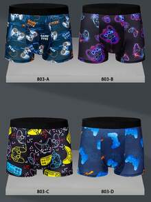 10 piezas de Bóxer tipo bóxer con estampado de moda para hombre, patrones y colores mixtos, suaves, elásticos y transpirables, pantalones cortos tipo tronco para deportes