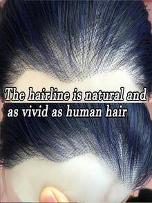 Blue Wig Long Straight Navy Blue Synthetic Lace Front Wigs Pre Plucked Natural Hairline Heat Resistant Fiber Hair Cosplay Daily Wear Wig - 藍色 - 查看 4